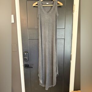 Charcoal Gray Sleeveless Tshirt Maxi Dress